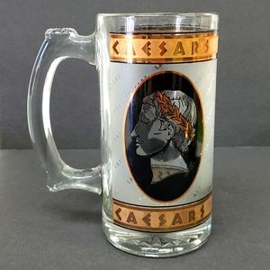 - Vintage CEASARS PALACE heavy glass mug/stein